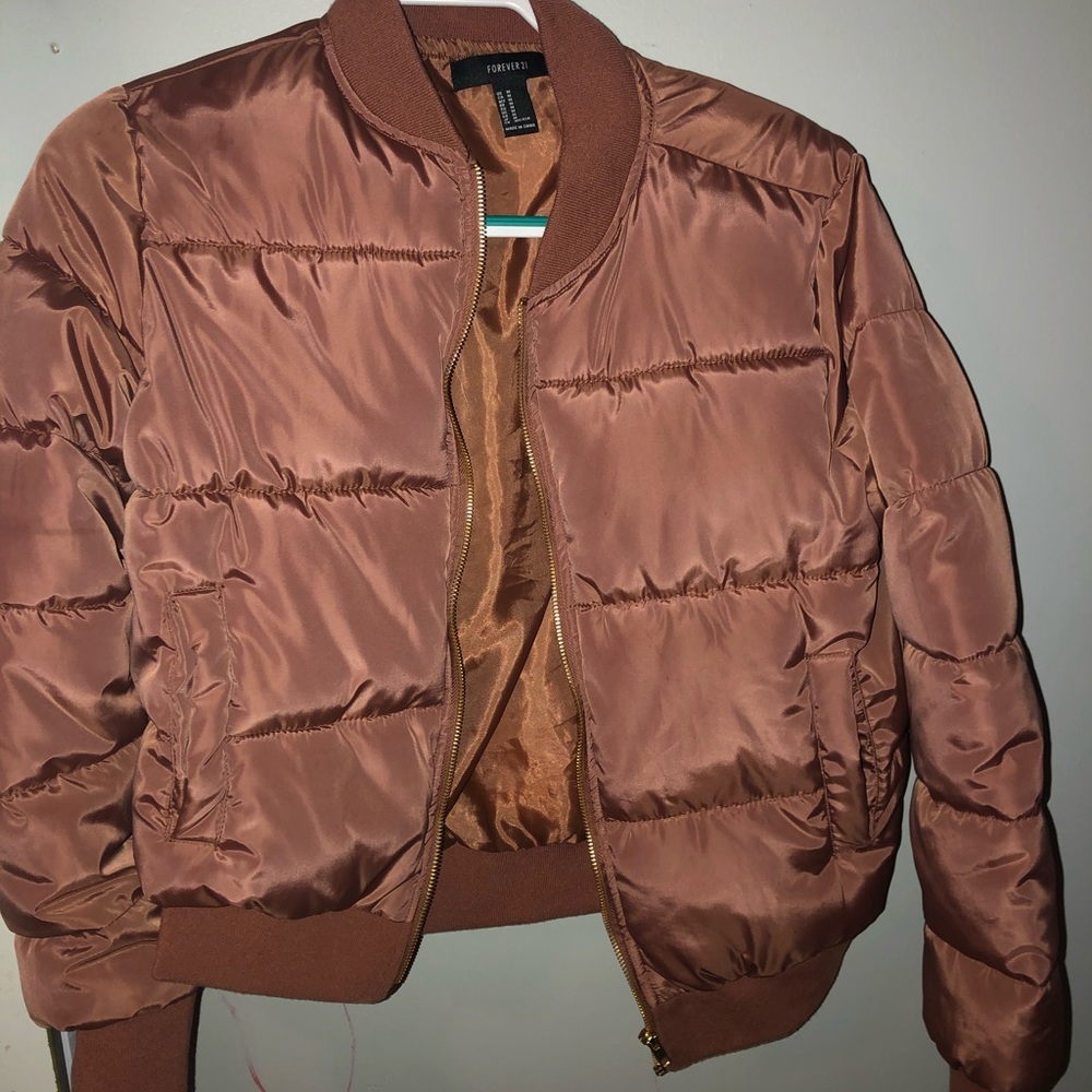 rose gold f21 jacket